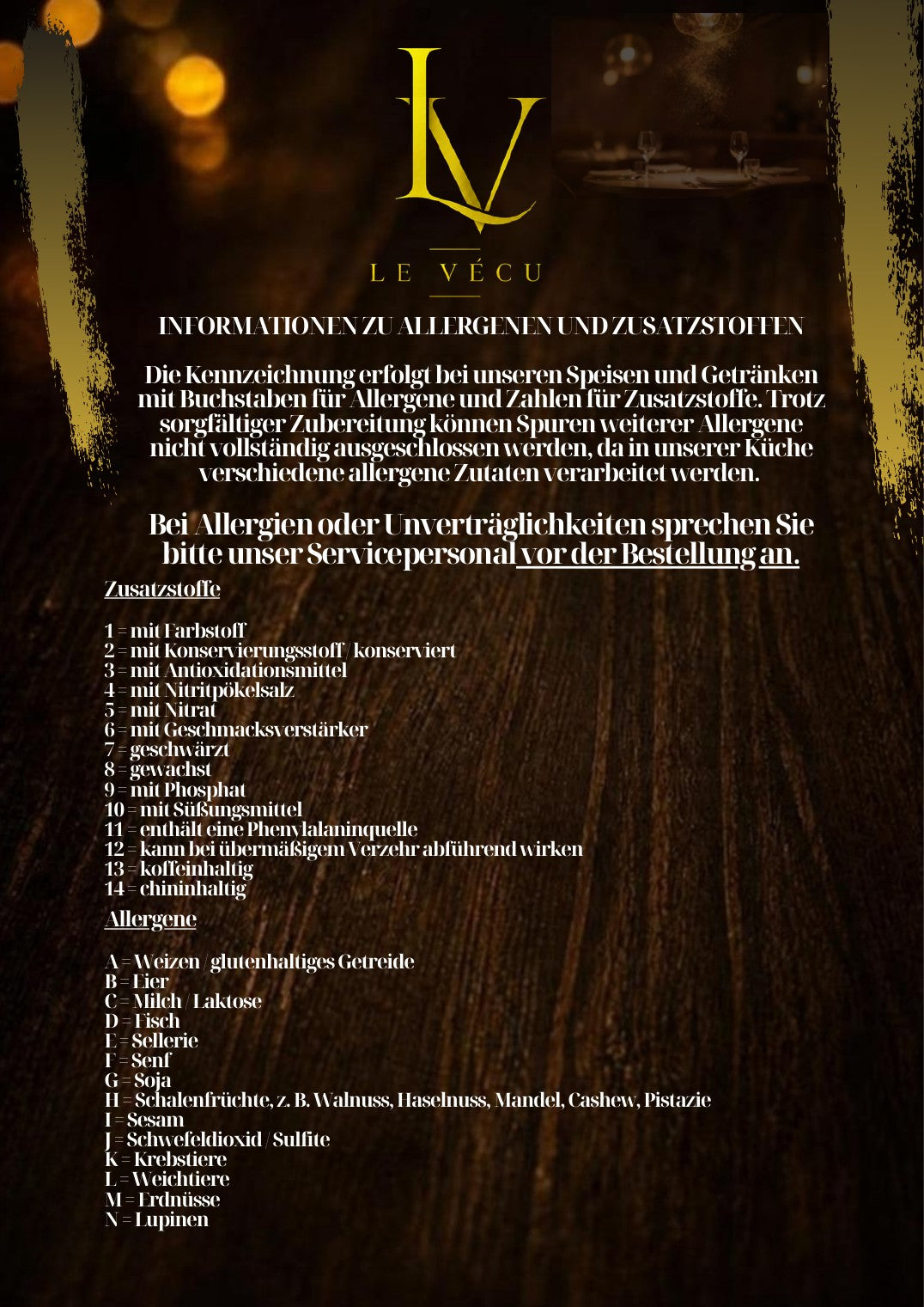 Le Vécu Speisekarte – Seite 11